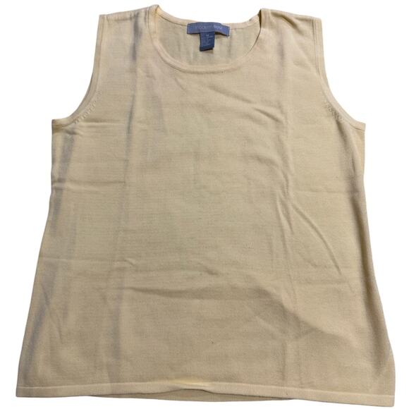 VTG Modern Soul Sleeveless Knit Top Shirt Butter Yellow Womens Sz Medium Cotton - Picture 1 of 6